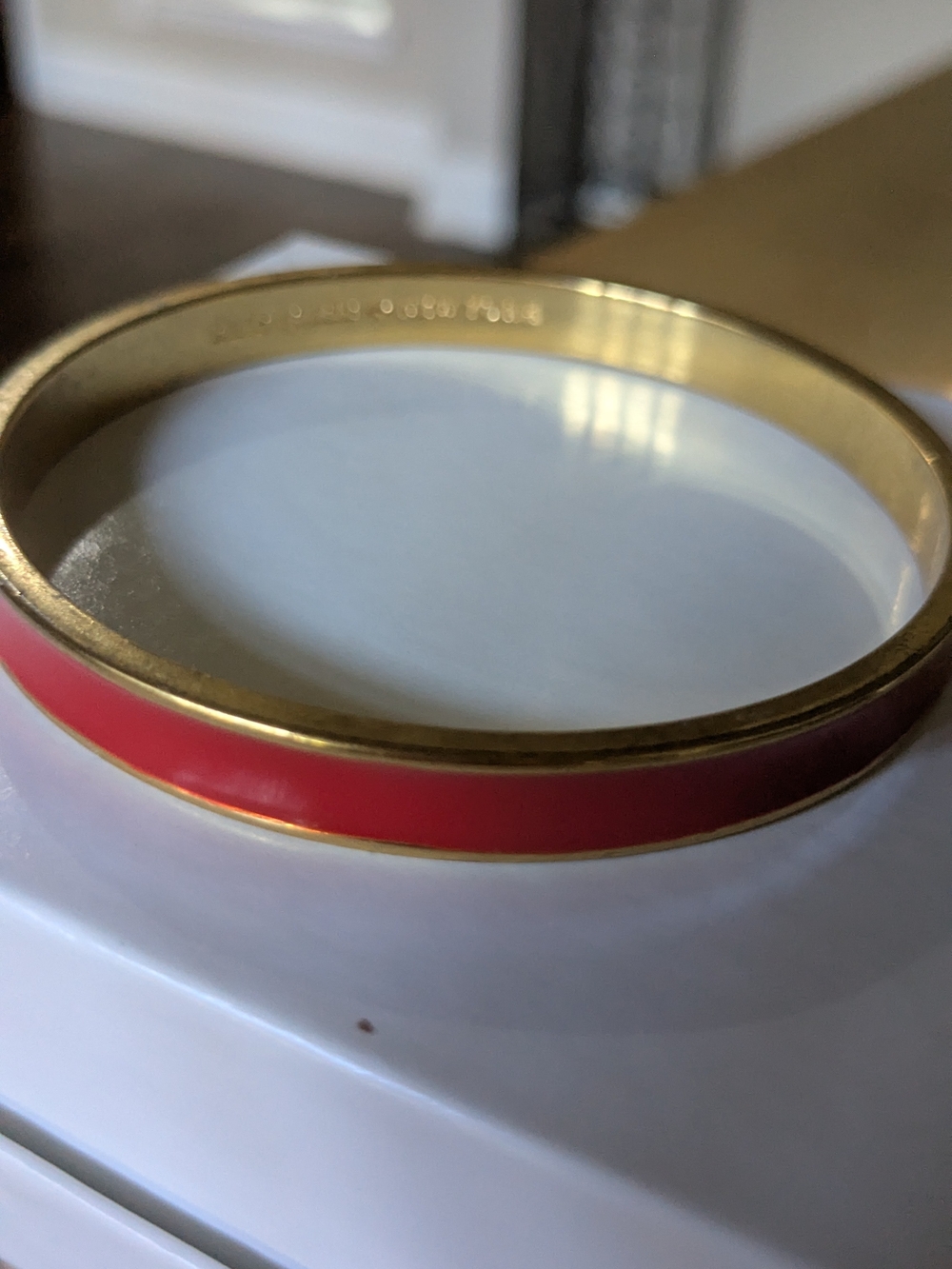 Kate Spade Gold-Tone Red Enamel Bangle Bracelet - Picture 2 of 3